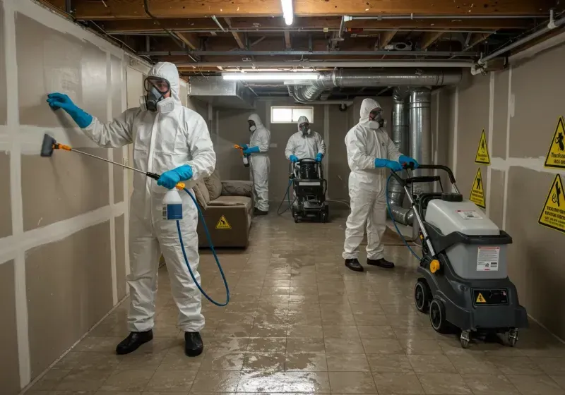 Basement Moisture Removal and Structural Drying process in Saint James City, FL